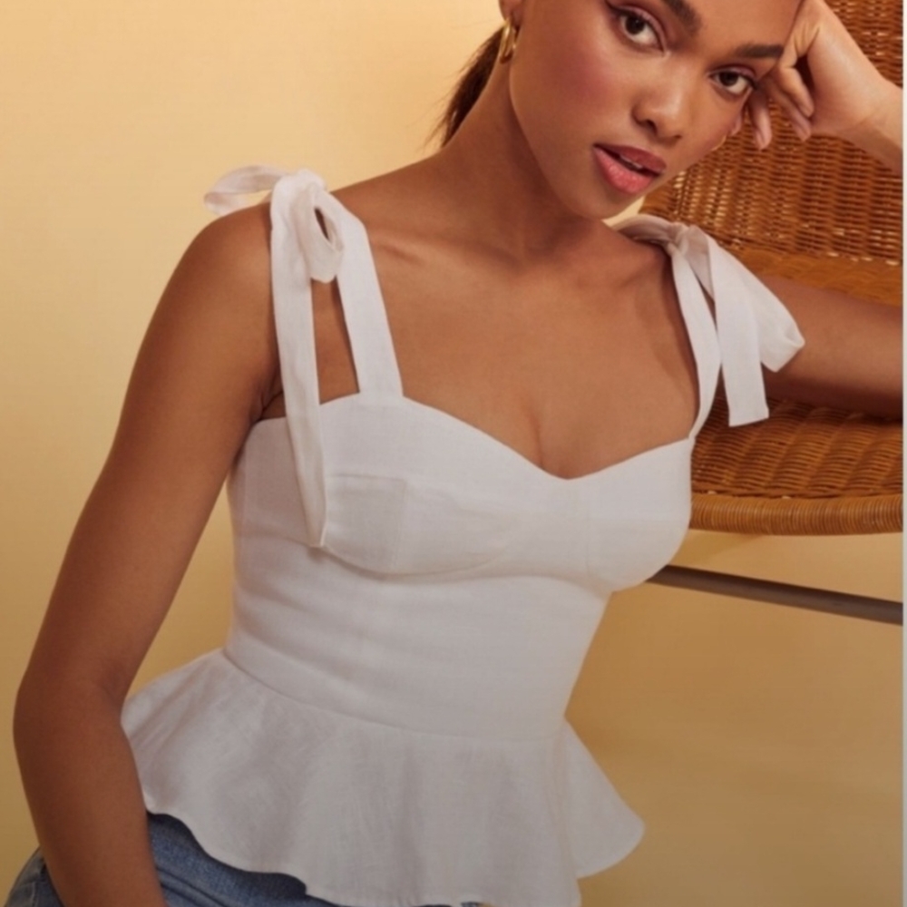 Reformation White Kassi Top